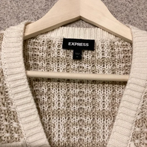 Express Puff Sleeve Novelty Sweater Jacket - Picture 7 of 11